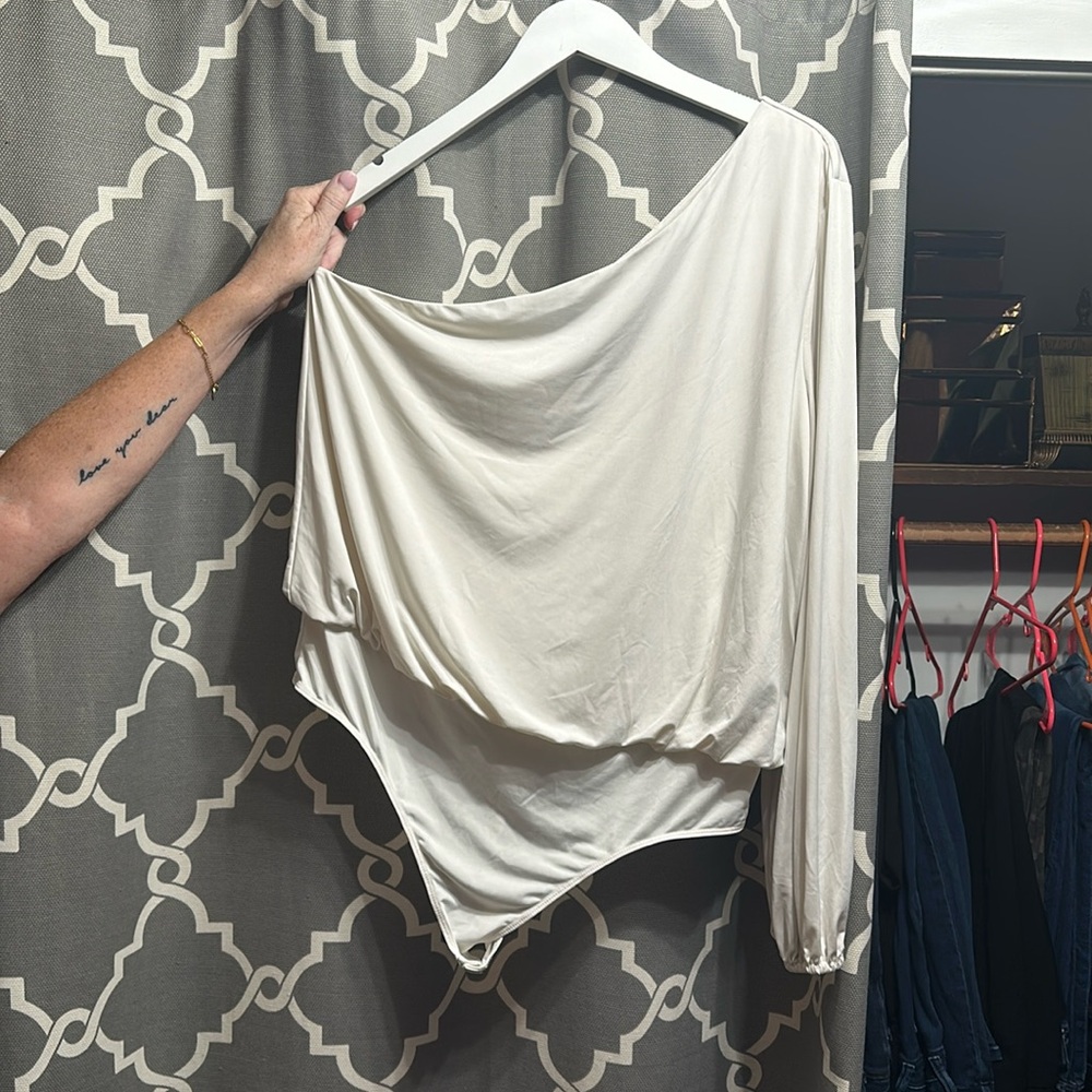 One shoulder body suit